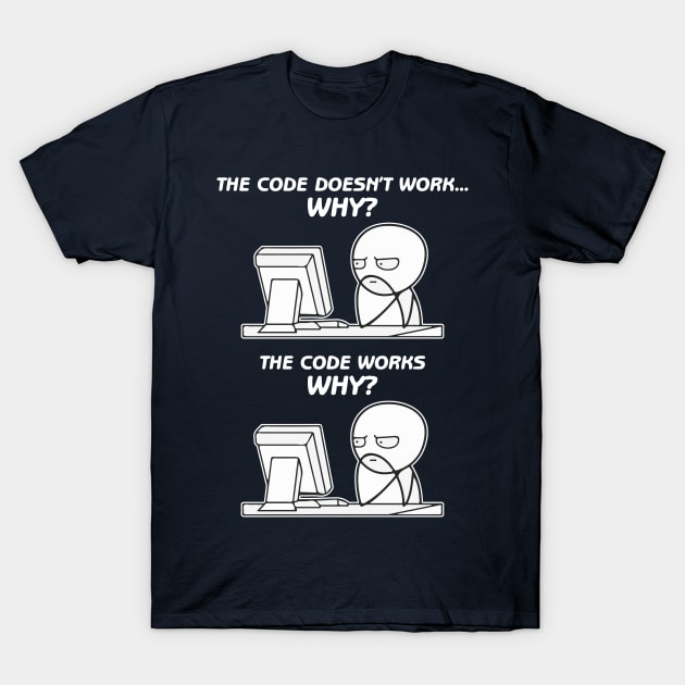 The Code Doesn't Work. Why? The Code Works. Why? T-Shirt by springforce